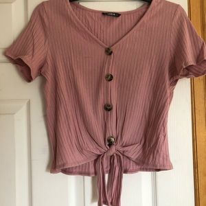 SHEIN pink crop top tee